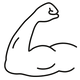 Icon of a flexed arm muscle.